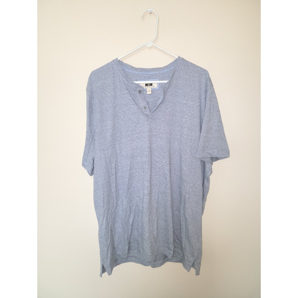 Joseph Abboud Blue Striped Henley Men's Size XL